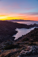 Sunset sky view with copy space at Cap de Creus