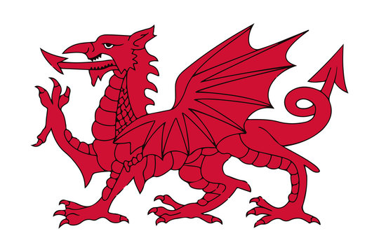 Welsh Red Dragon Vector illustration