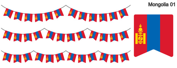 Obraz premium モンゴルの国旗のガーラーンド ベクターデータ（bunting garland）