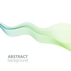 Abstract waves on the  white background. Transparent lines