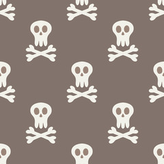 Seamless pattern background skull and bones