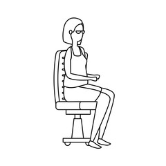 elegant businesswoman worker seated in office chair