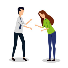 Fototapeta premium elegant young business couple avatars characters