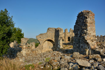 Fototapeta na wymiar ruins of the ancient city of Aspendos