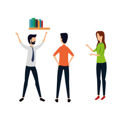 elegant business people working in the office