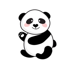 Vector illustration of cute little cartoon panda.
