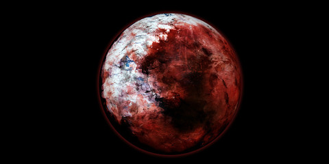 Terraforming Mars like Planet. Extremely detailed and realistic high resolution 3D illustration. Shot from Space. Elements of this image are furnished by NASA.