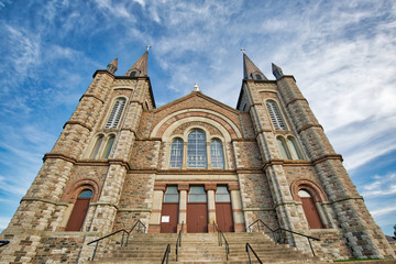 Fototapeta premium St. Anne Roman Catholic Church in Penetanguishene town located in Georgian Bay in Simcoe County, Ontario, Canada