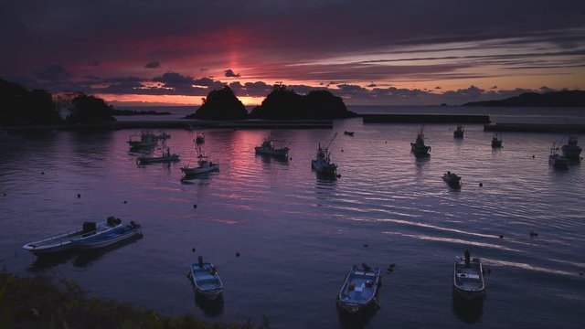 Boats close to coastline, Ishinomaki, Miyagi Prefecture, Japan