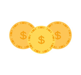 set of cash coins money isolated icon