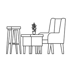 confortable sofa and wooden table livingroom scene