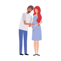 Isolated pregnant woman and man design