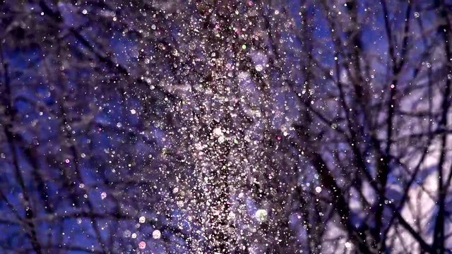 Slow motion of winter sun pillar, Biei, Hokkaido, Japan