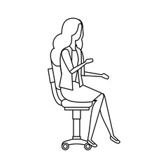 elegant businesswoman worker seated in office chair