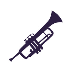 trumpet musical on white background