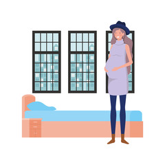 Obraz na płótnie Canvas Isolated pregnant woman design vector illustration