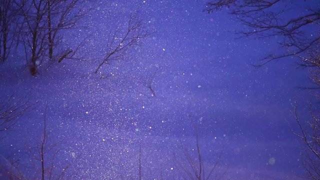 Diamond dust in winter, Biei, Hokkaido, Japan
