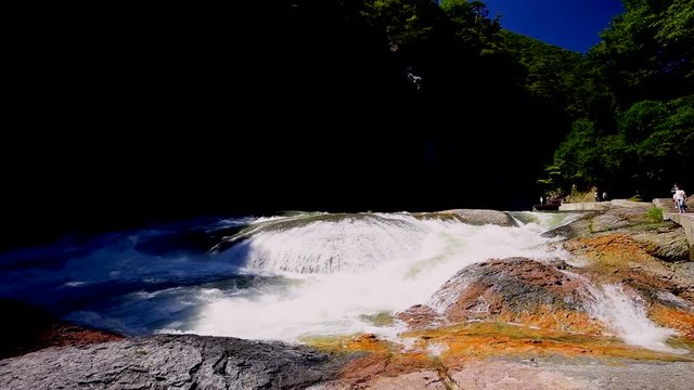 Real time shot of Fukiwareki Waterfall in summer, Numata, Gunma
