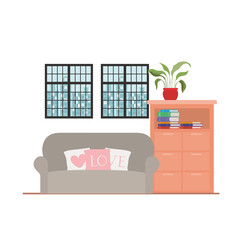 Obraz na płótnie Canvas Comfortable home couch design vector illustration