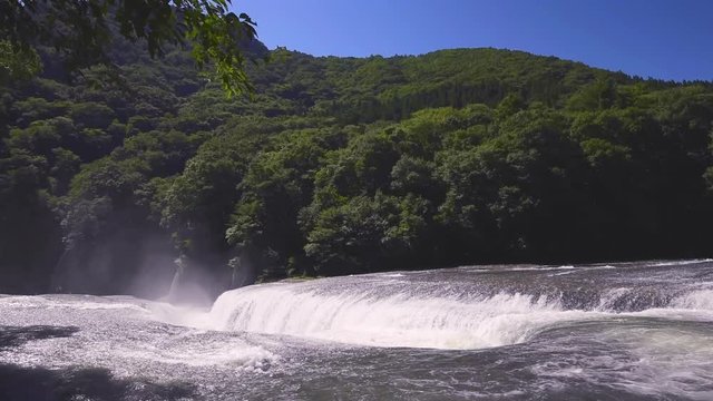 Fukiwareki Waterfall under clear sky, Numata, Gunma