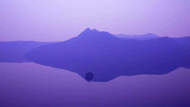 Lake Mashu at purple dawn