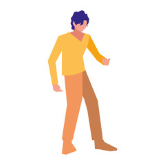 dancing man character on white background