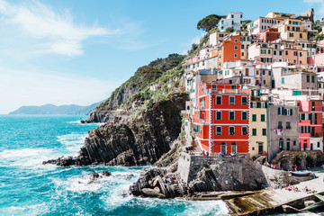 Fototapeta na wymiar A beautiful April day in Rio Maggiore, in the fantastic Cinque Terre