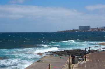 View of the coast of Punta del Hidalgo, Tenerife, Spain