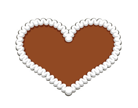 Oktoberfest Lebkuchenherz Blanko Herz Aus Lebkuchen Vektor Illustration Isoliert Auf Weissem Hintergrund Stock Vector Adobe Stock