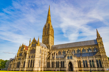 Fototapeta na wymiar salisbury cathedral- Cathedral Church of the Blessed Virgin Mary- UK