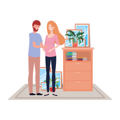 Isolated pregnant woman and man design