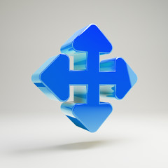 Obraz premium Volumetric glossy blue Transform icon isolated on white background.