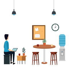 elegant businessman worker in the office scene