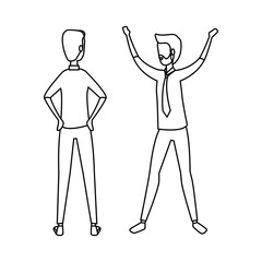 elegant businessmen workers doing exercice