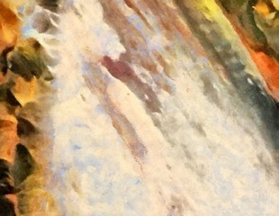 Abstract background in mixed colors. Oil and watercolor design elements. Design template for covers, posters and banners. Simple macro close-up paint brush strokes.