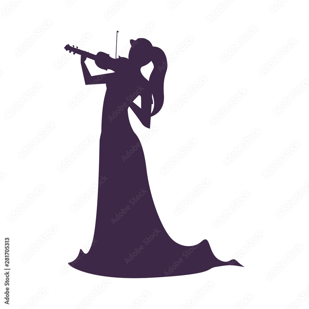 Poster musician woman violin playing musical