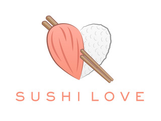 Sushi Love Logo and Text for Designs