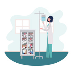 Isolated woman doctor design vector illustration