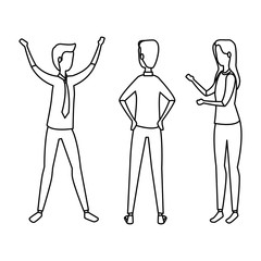 elegant business people workers avatars characters