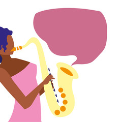 musician woman saxophone playing instrument