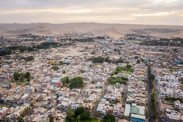 Aerial view of Ica city in Peru