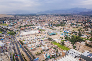 Aerial view of Ica city in Peru