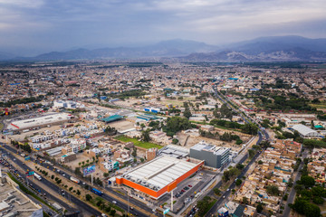 Fototapeta na wymiar Aerial view of Ica city in Peru