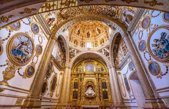 Ornate Ceiling Dome Santo Domingo de Guzman Church Oaxaca Mexico