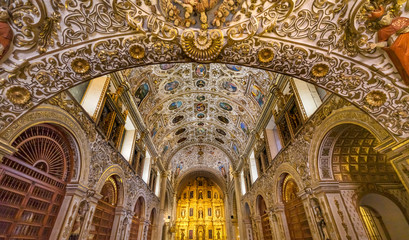 Ornate Ceiling Altar Santo Domingo de Guzman Church Oaxaca Mexico