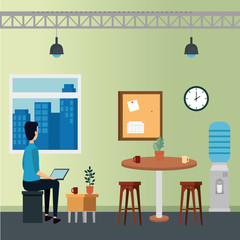 elegant businessman worker in the office scene