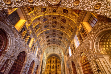 Ornate Ceiling Altar Santo Domingo de Guzman Church Oaxaca Mexico