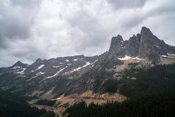 Liberty Bell Mountain, as seen from Washington Pass Overlook on the North Cascades Scenic Highway
