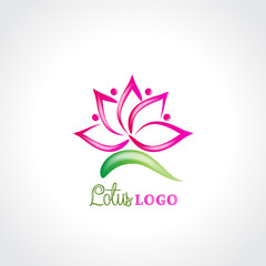 Obraz premium Lotus pink flower vector