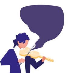 musician playing instrument flat design